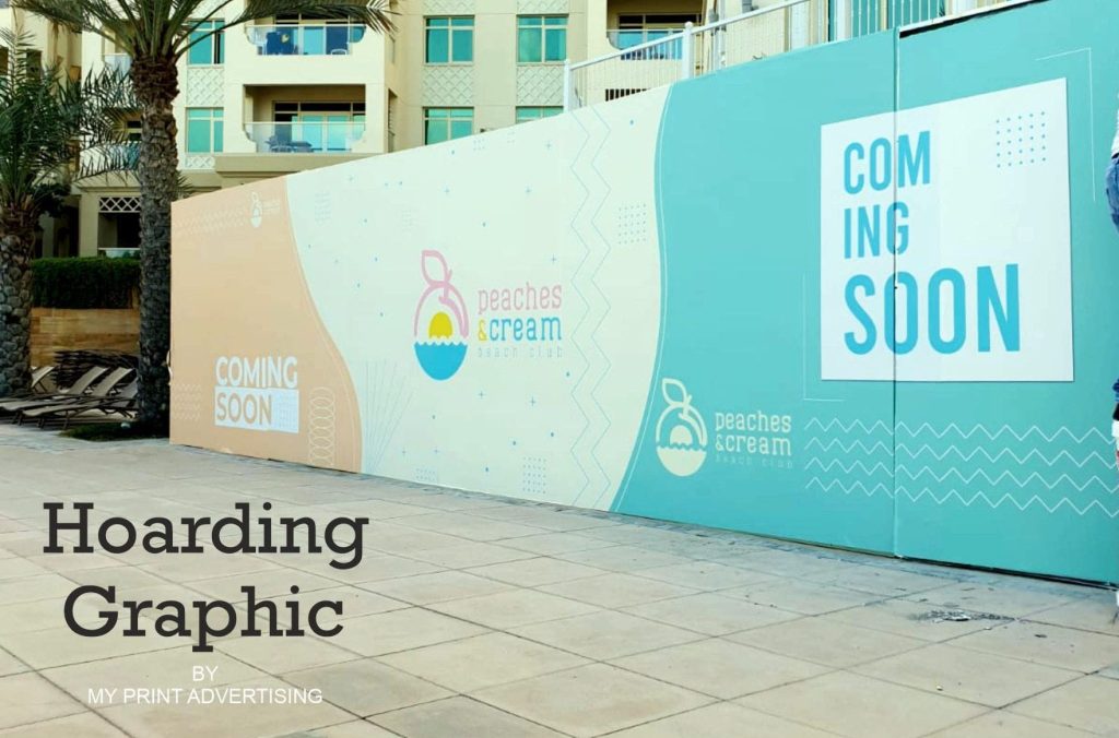 Hoarding graphics in dubai top best printing company hoarding stickers and printing installation